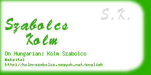 szabolcs kolm business card